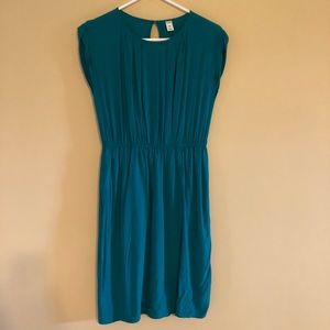 Deep teal knee length dress
